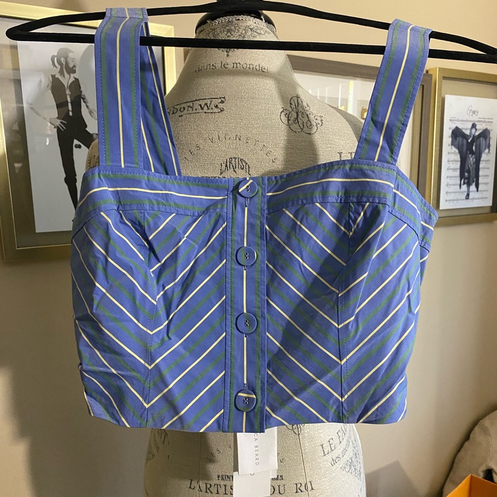 NWT Veronica Beard Striped Milton Top